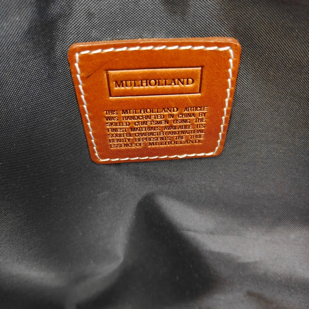 Mulholland Tote Bag OS Brown Leather Contrast Stitching Large Shoulder Bag - Picture 10 of 11